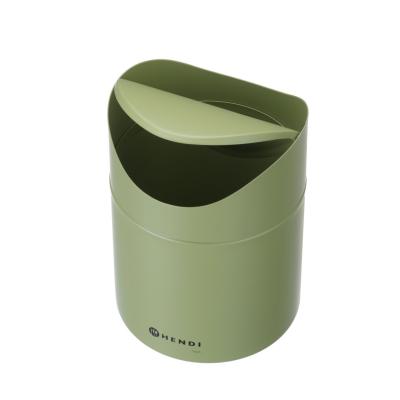 Odpadkový koš na stolek s otočným krytem, HENDI, 1,2L, Zelená, ⌀120x(H)165mm | 440780